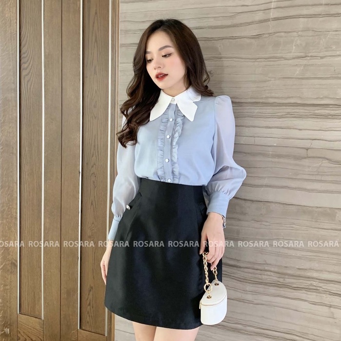 Áo Sơ Mi Công Sở Tiểu Thư Thời Trang Nữ Đính Nơ Điệu Sang Trọng Rosara SM206
