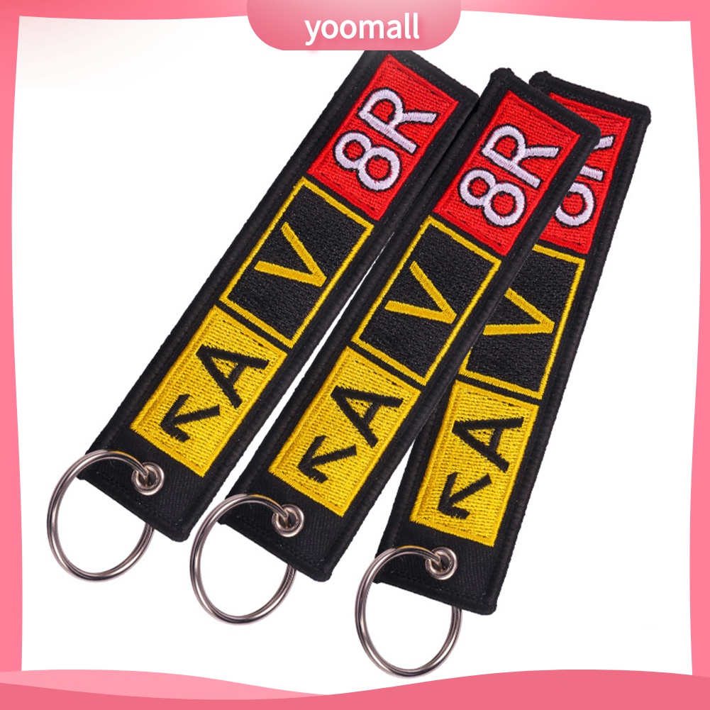 (Yoomall) Móc Chìa Khóa Xe Hơi Thêu Chữ Pilot Danger Ride or Die Crew Quà Tặng