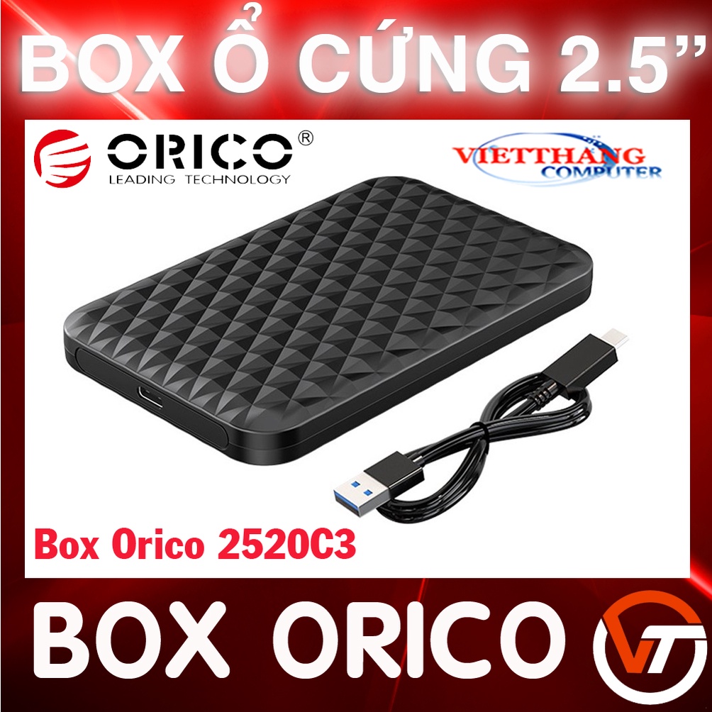 Box ổ cứng SSD HDD SATA 2.5 inch USB 3.0 Orico 2520C3 New 100%