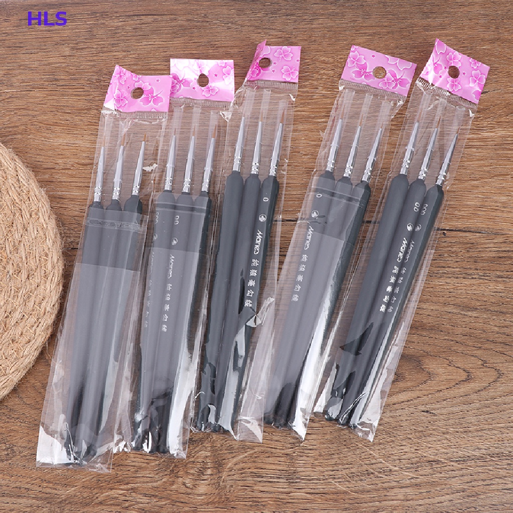 Bộ 3 Cọ Trang Điểm Lông Sói Mini 0 / 00 / 000 Chuyên Nghiệp