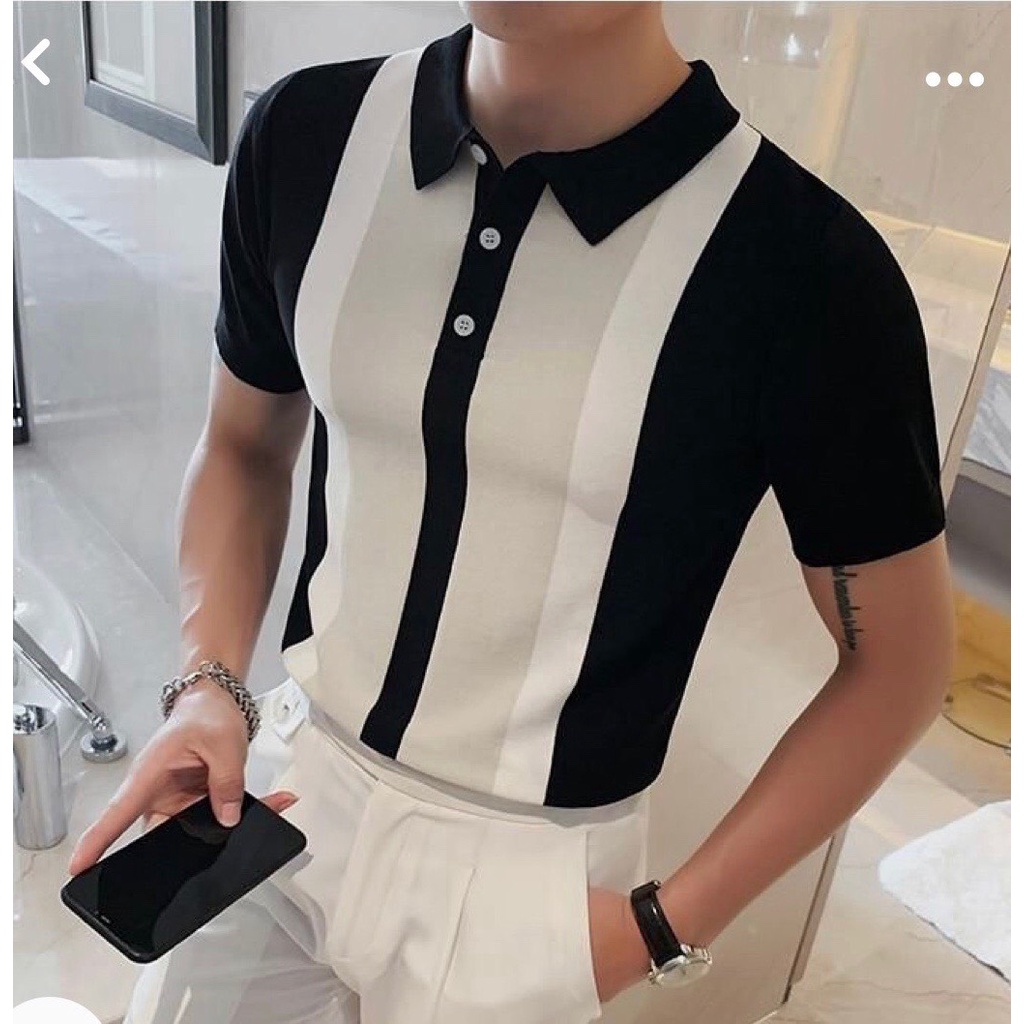 Áo polo nam Marc Phôi Sọc Size 3xl 95kg họa tiết thêu gấu sắc nét, trẻ trung chất liệu CVC cá sấu xuất khẩu