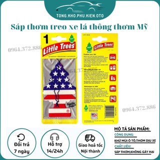 Cây thông thơm little trees mỹ vị hương dâu, táo, chanh, vani, black ice , lá cây thông sáp thơm tỏa mùi ô tô xe hơi