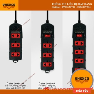 Ổ cắm điện Honjianda Mã 09 6A/10A Dây 3 mét - an toàn chống quá tải