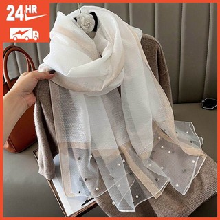 Khăn choàng mỏng đính hạt thời trang thu đông cho nữ