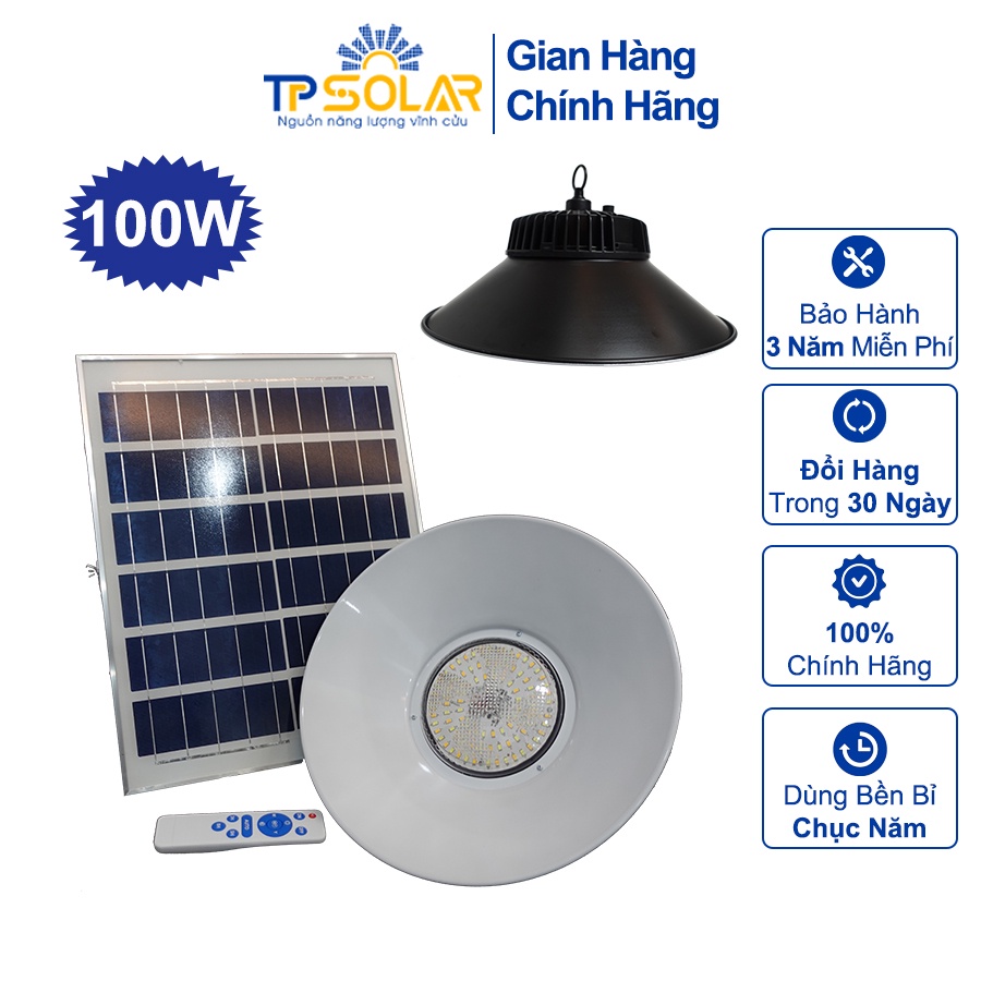 Đèn Thả Trần Hình Loa Cổ Điển Năng Lượng Mặt Trời TP Solar TP-W100 Công Suất 100W Chống Nước IP67