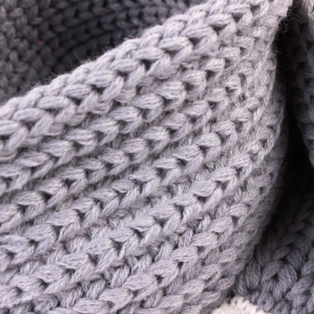 Khăn Choàng Cổ Đan Len Phối Cục Bông Dễ Thương Thời Trang Mùa Đông Ấm Áp Cho