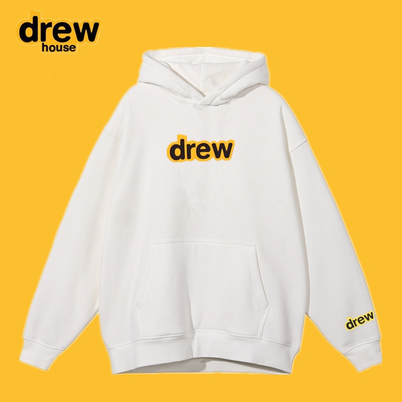 Áo Sweater in chữ Drew, Áo Hoodie đen trắng form unisex chất nỉ bông ấm áp