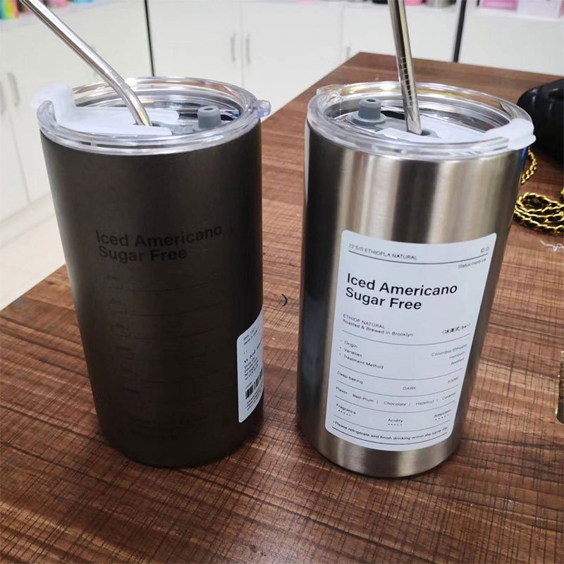 Cốc cà phê bằng thép không gỉ Cốc 600ml Cốc có nắp Cốc uống bia cho cốc trà Cốc kim loại Uống rơm Du lịch cốc