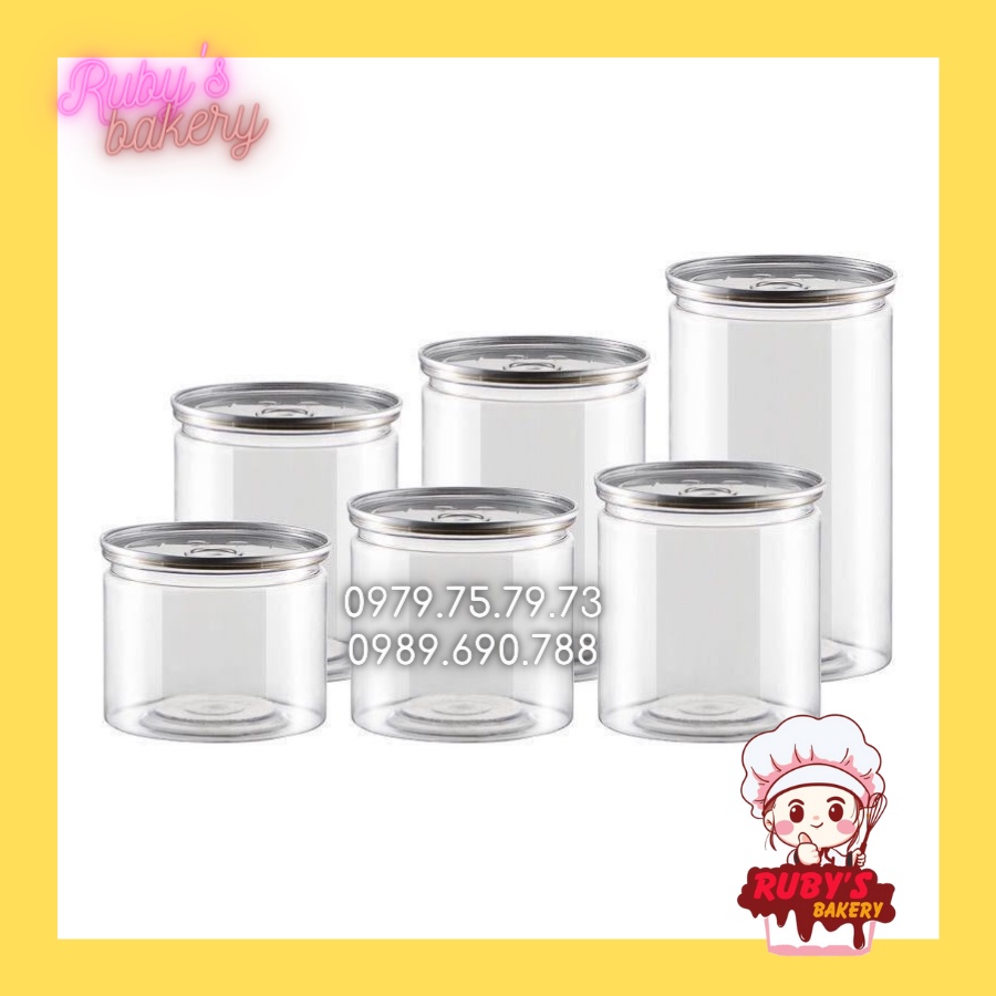 Hũ Nhựa, Hộp nhựa PET nắp nhôm đựng Thực Phẩm _nhiều size
