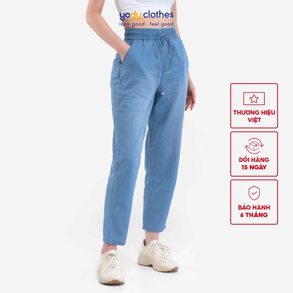 Quần jeans nữ baggy YODY lưng thun tôn dáng, chất thoáng mát, mềm mại, suông QJN4046