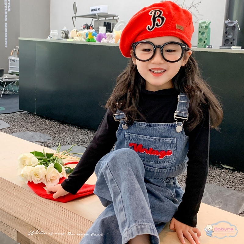 Set Đồ 3 Món Gồm Áo Hai Dây + Quần Jeans Ống Rộng + Áo Khoác Thoải Mái Cho Bé Gái