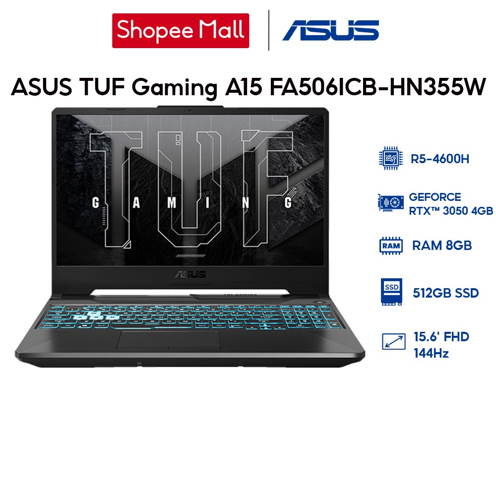 Laptop ASUS TUF Gaming A15 FA506ICB-HN355W R5-4600H | 8GB | 512GB |RTX™ 3050 4GB