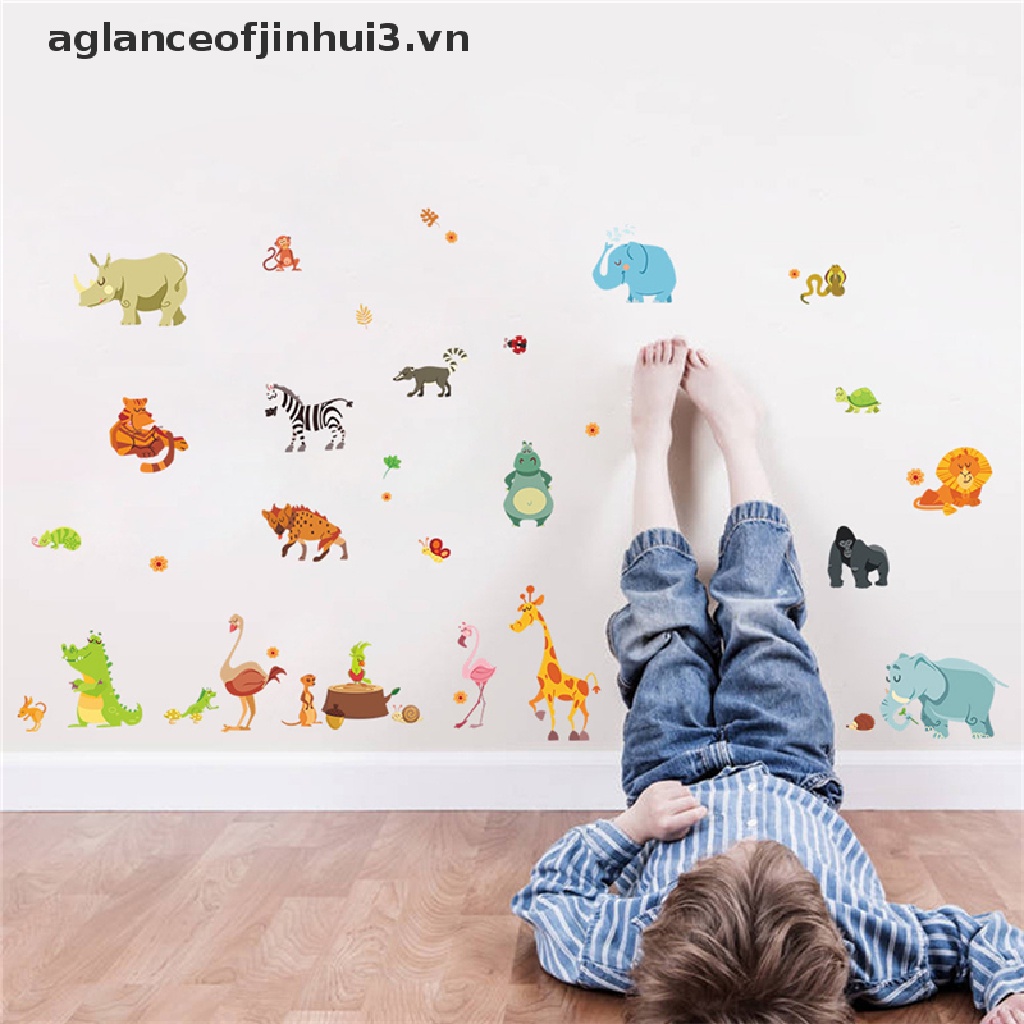 Sticker Dán Tường Hình Động Vật Dễ Thương Bắt Mắt