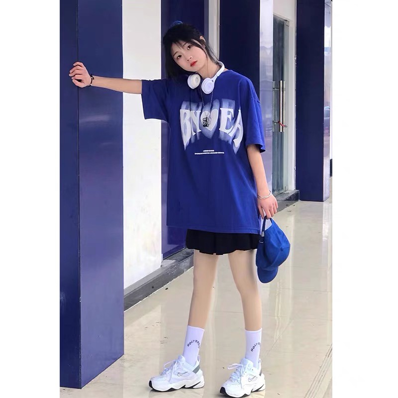 NRVP Áo Thun Unisex Mùa Hè Dáng Suông Tay Cộc Phong Cách Hàn Quốc Cho Nam Nữ