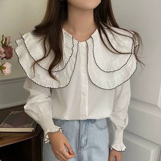 áo babydoll tiêu thư A333, áo sơ mi nữ hót video+ ảnh thật