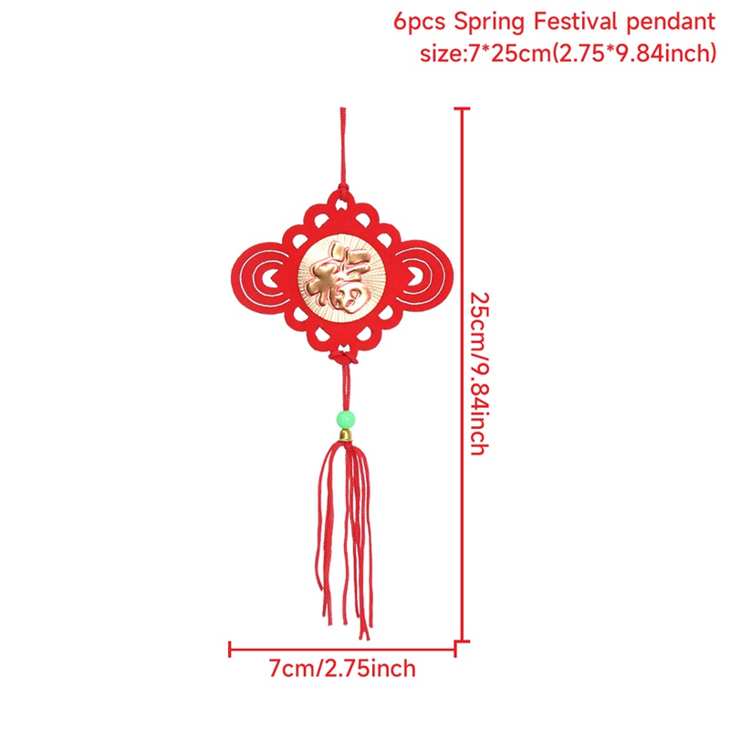 Set 6 Lồng Đèn Đỏ Trung Hoa Trang Trí Năm Mới