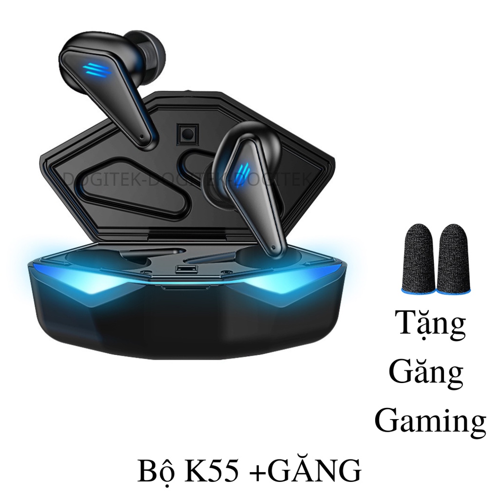 Tai nghe gaming bluetooth Dogitek K55 có bass căng 10D và thiết kế tinh tế ( Bản quốc tế,Combo tặng găng tay)