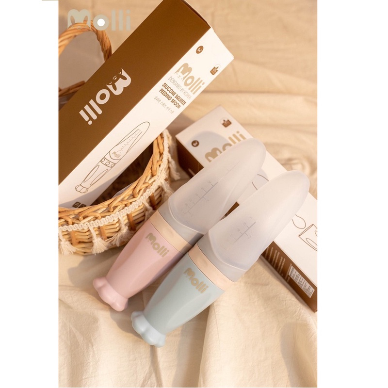 Bình Thìa Ăn Dặm Molli Dung Tích 90ml Hỗ Trợ Uống Sữa, Ăn Bột An Toàn Tiện Lợi