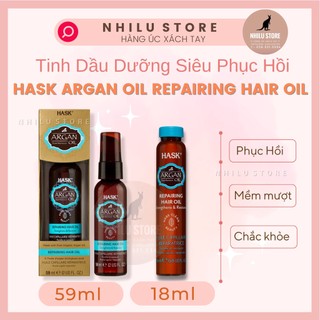 Tinh Chất Dưỡng Tóc Phục Hồi và Mềm Mượt Hask Argan Oil