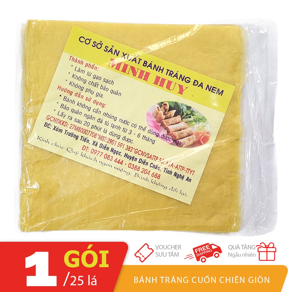 Bánh tráng đa nem Minh Huy - Nghệ An chiên vàng giòn không hút dầu