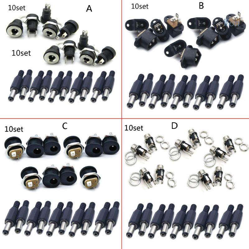 Set 10 Cặp Đầu Nối Jack Cắm Nguồn DC 2.1x5.5MM Chuyên Dụng