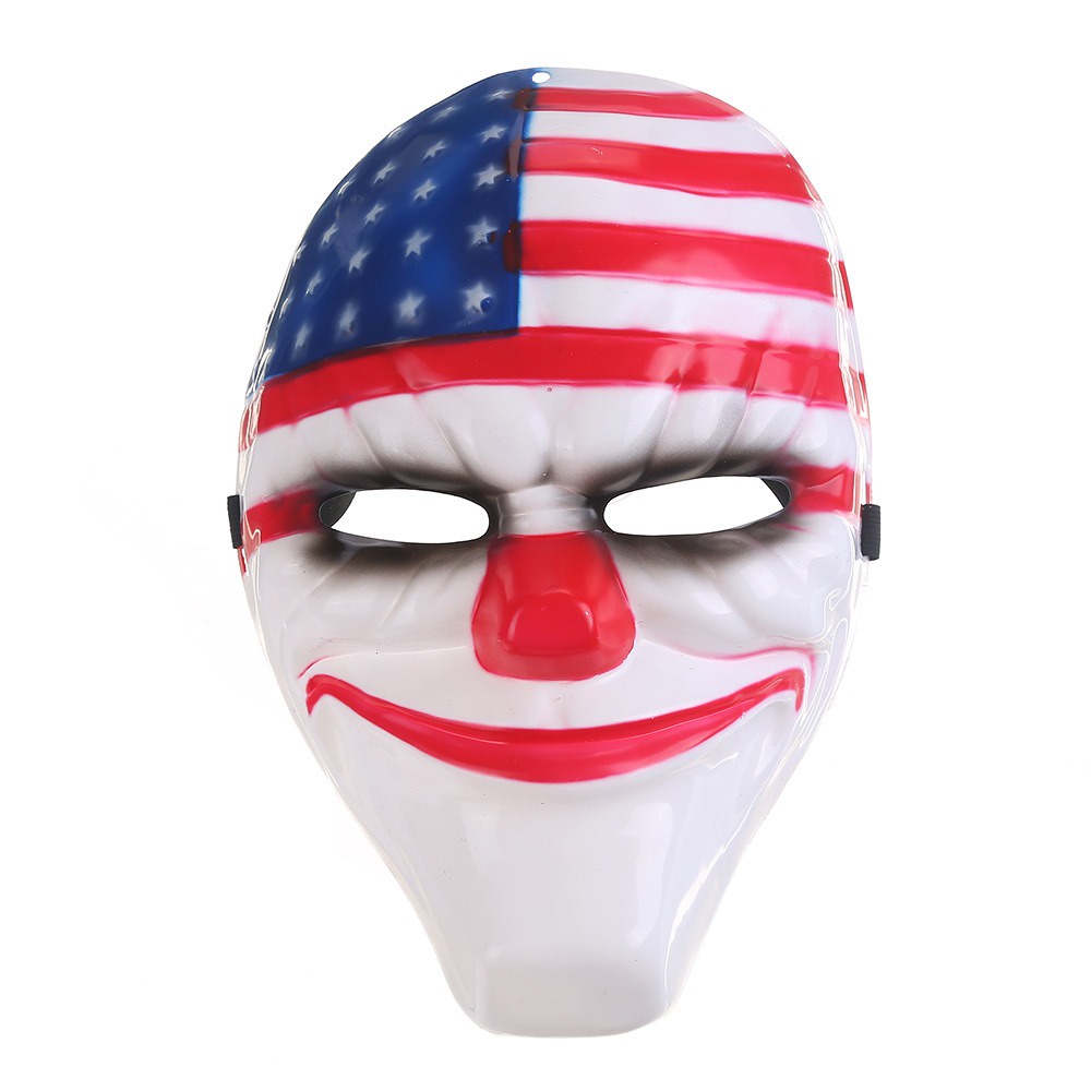 Mặt nạ chú hề Mũi đỏ PAYDAY CỜ MỸ hóa trang halloween trung thu barbershop