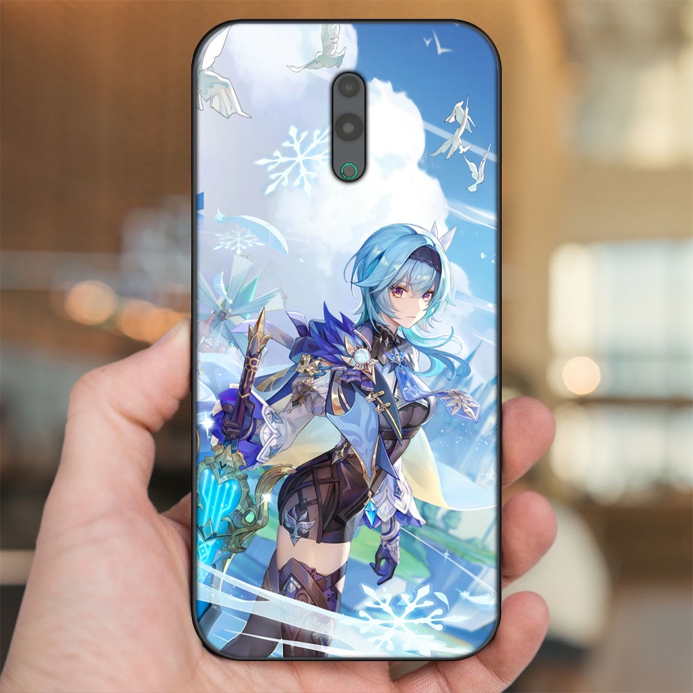Ốp lưng Oppo Reno viền đen in hình Eula Genshin Impact