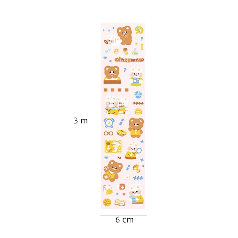 Cuộn Băng Keo Trong Suốt Dài 3M Chống Thấm Nước Họa Tiết Hoạt Hình Dễ Thương