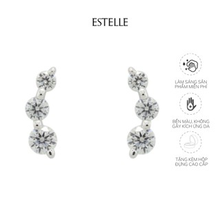 Hoa tai bạc 3 viên nhỏ estelle