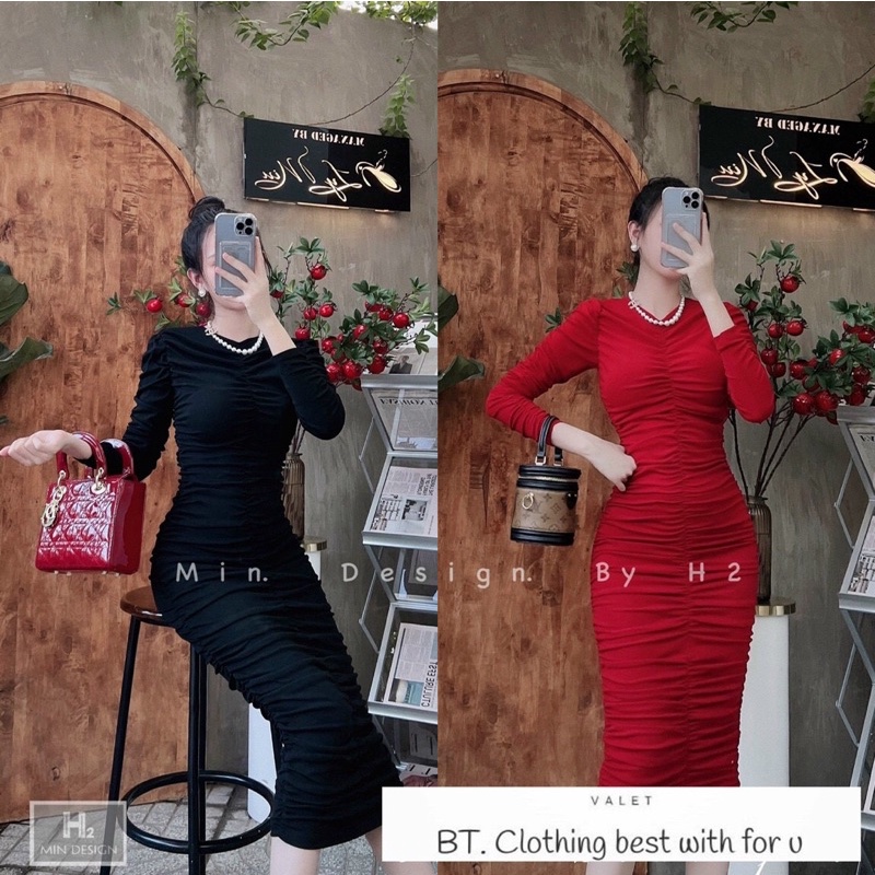 Váy body dúm che bụng, tôn mông vô đối. đơn giản mà sang 🤎
