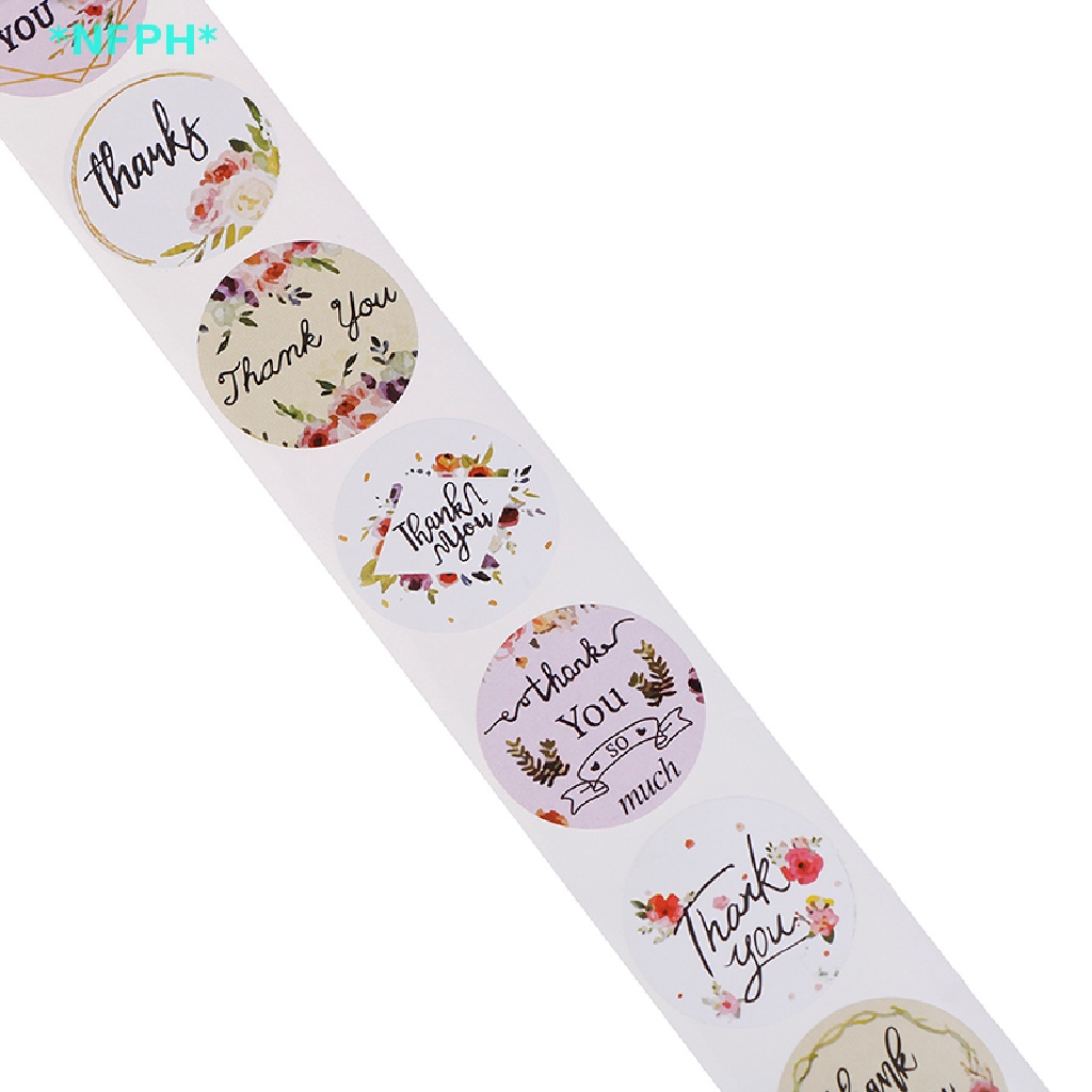 Cuộn 500 Miếng Dán Hình Tròn In Chữ Thank You Độc Đáo Dùng Trang Trí Tiệc Mới
