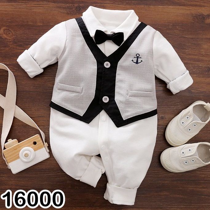 Set Body liền Bigbaby kèm nơ/cà vạt siêu đáng yêu cho bé trai 7-12kg