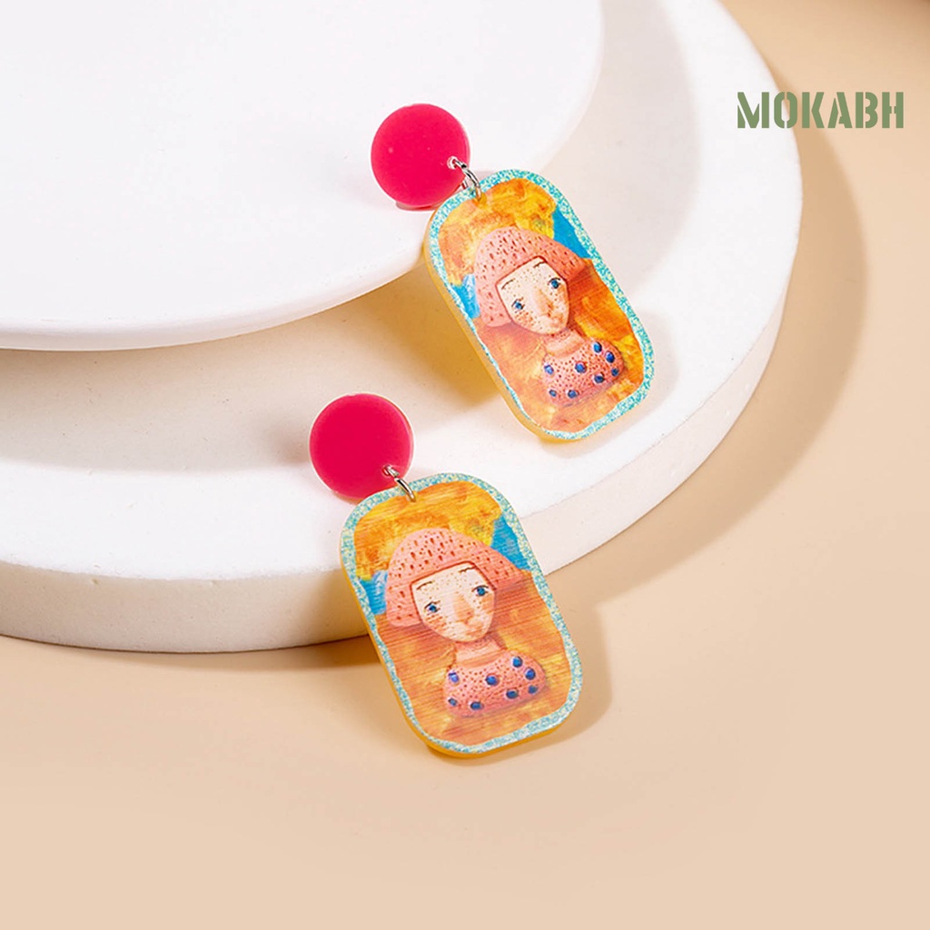 1 Đôi Bông Tai Acrylic Bóng Hình Hoa Ngôi Sao Hoạt Hình Nhiều Màu Sắc Thời Trang Dành Cho Nữ