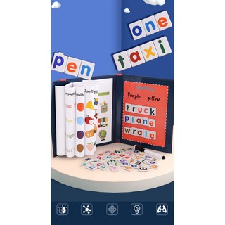 Spelling Game - Bộ sách nam châm ghép chữ và số cho bé với 8 chủ đề từ vựng tiếng Anh