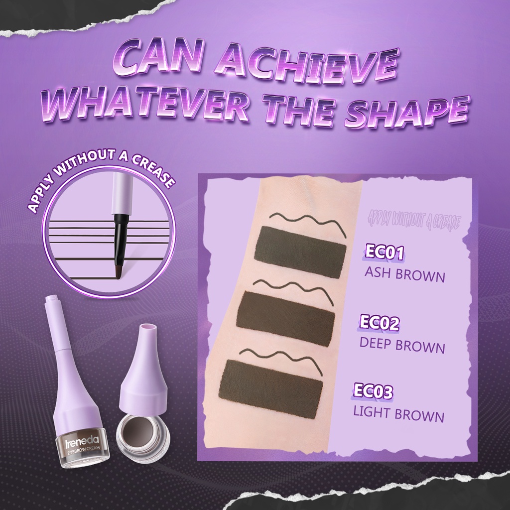 Ireneda Gel Vẽ Lông Mày Sắc Tố Cao Chống Thấm Nước Và Mồ Hôi Kèm Cọ Trang Điểm Lâu Trôi
