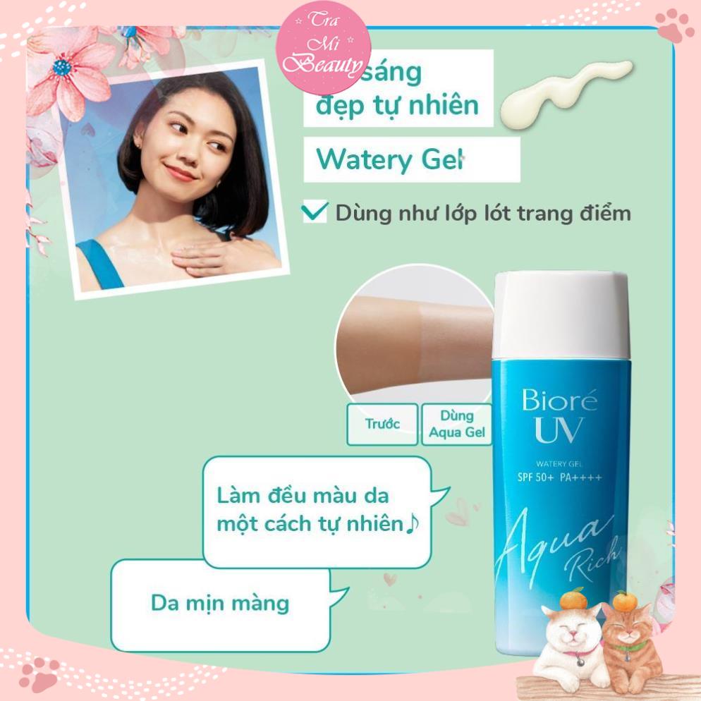 ⭐ Kem chống nắng Biore Nhật Bản dạng gel màng nước dưỡng ẩm Bioré UV Aqua Rich Watery Gel SPF50+/PA 90ml !