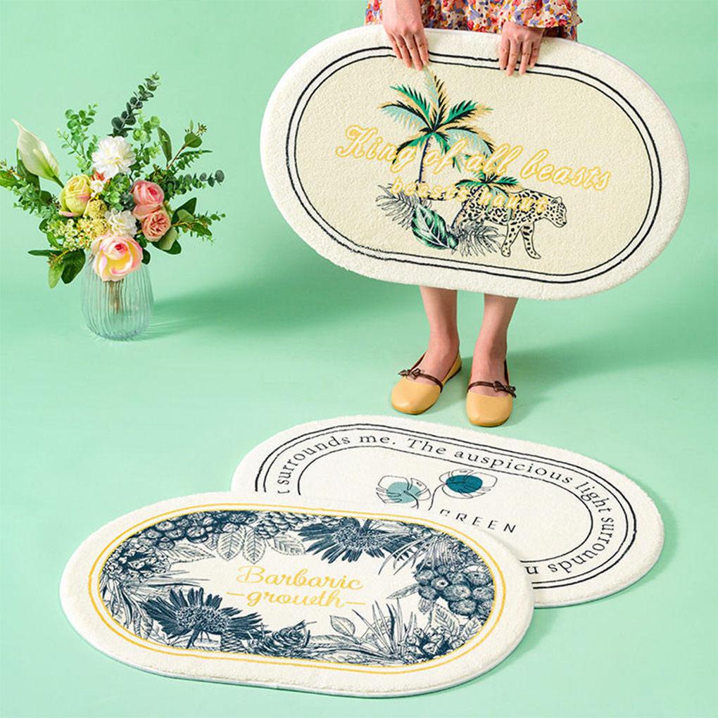 Thảm Lót Sàn Nhà Tắm / Phòng Ngủ Hình Chữ Nhật Bằng Polyester Gọn Nhẹ An Toàn Giặt Được