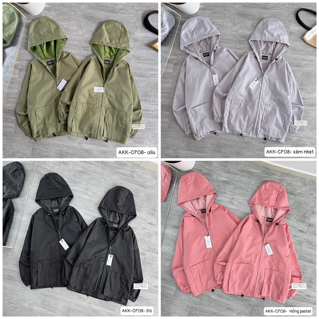 Áo Khoác Kaki Ulzzang Hai Lớp Túi Rời | Phiên Bản Mini | Thời Trang Nữ | Ginstore