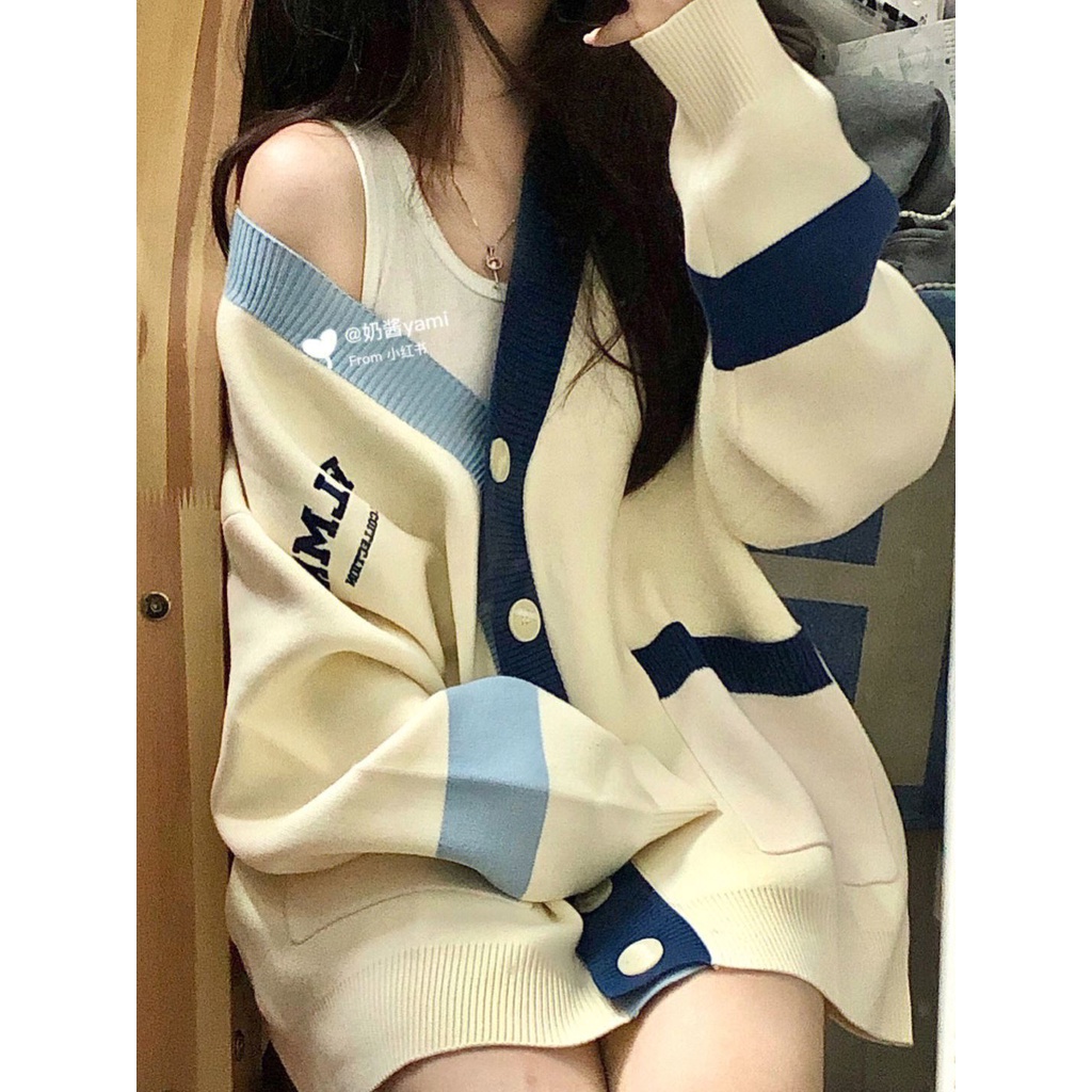Áo khoác cardigan len nữ cổ V 2 màu có túi Quảng châu cao cấp thu đông mới nhất 2022 phong cách Hàn Quốc Kozoda AC68