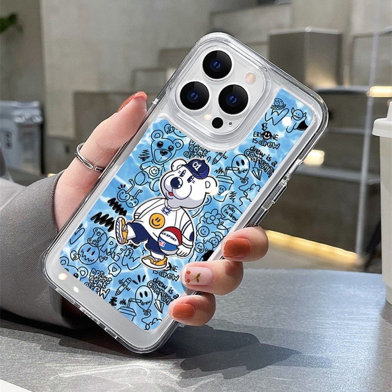 Ốp Điện Thoại Trong Suốt Họa Tiết Chú Gấu Cho iphone 14 pro Max 11 13 7 8 Plus 12 13Pro Max X XS Max 7 8 SE 2020