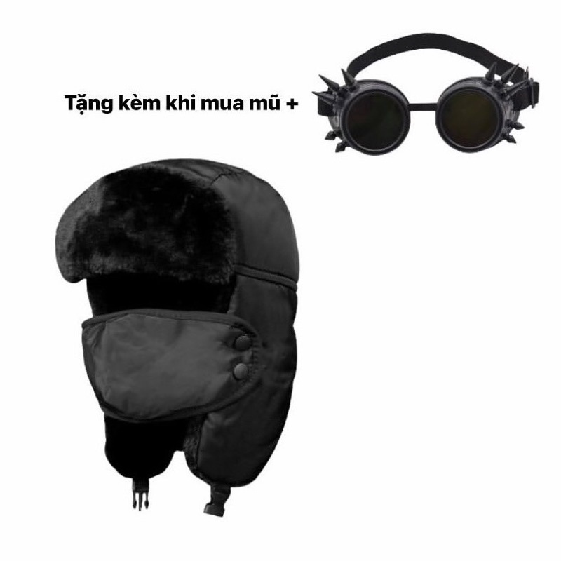Mũ lông gắn kính phong cách Steampunk, Y2k Brokeboiz