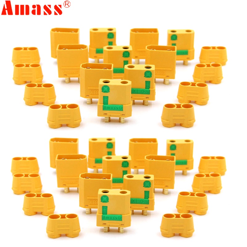 Bộ 5 Cặp Đầu Nối Động Cơ Không Chổi Than Chống Cháy Amass XT90S XT90-S Cho Máy Bay Điều Khiển Từ Xa DIY FPV quadcopter