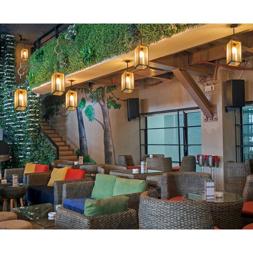 Đèn Tre Gỗ Thả Trần Trang Trí Dùng Để Decor Nhà Hàng Quán Cafe Homestay Cực Chất. Mẫu Hộp Chữ Nhật Apollo_90