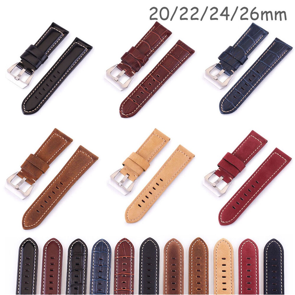 Dây Đồng Hồ Đeo Tay Da Cá Sấu 20mm 22mm 24 26mm