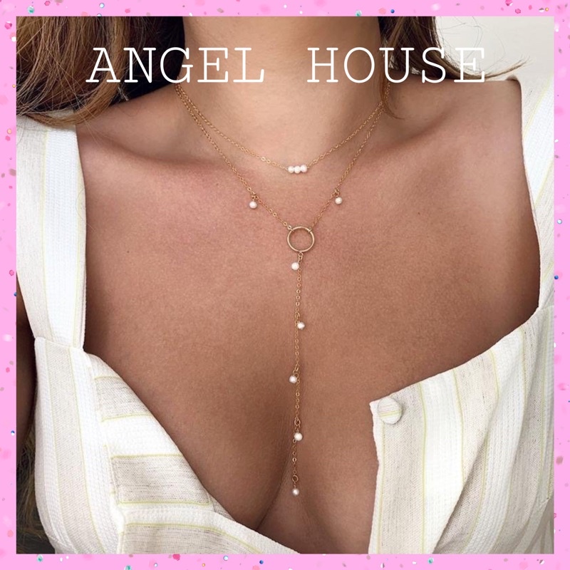 Chuỗi dây đeo cơ thể trang trí áo ngực thắt lưng đính hạt cá tính angel.house