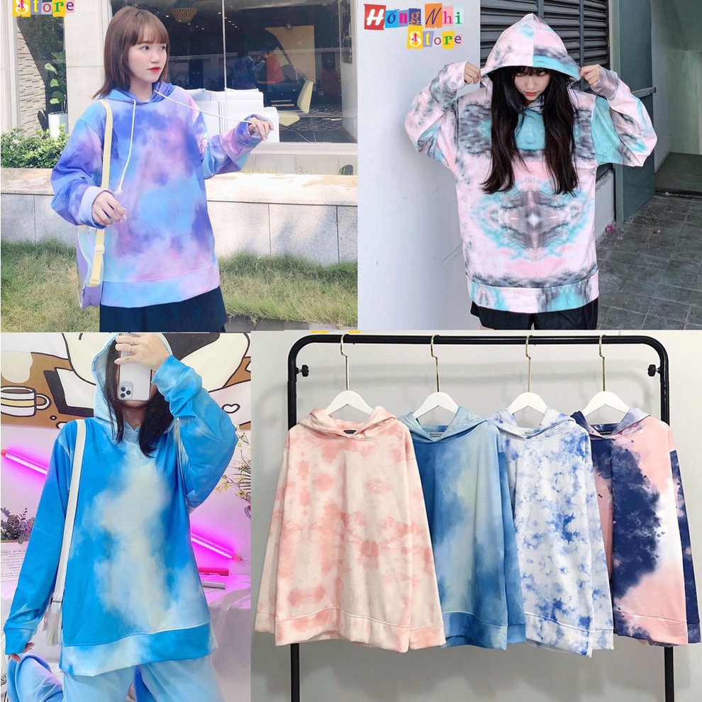 Áo Khoác Hoodie Tie Dye 3D V4 Loang Màu Oversize Ulzzang Unisex Dáng Rộng - MM