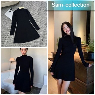 V102-Đầm cổ lọ tay dài dáng xoè Sam-collection⭐️Freeship
