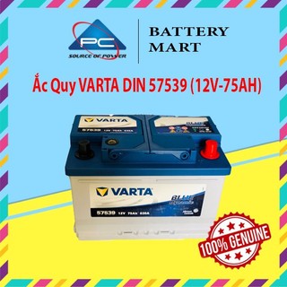 Bình ắc quy 12v-75ah, ắc quy varta din 57539