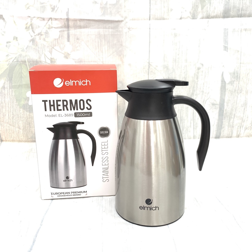 Bình Giữ Nhiệt 3 lớp, Inox 304 Tráng bạc Elmich EL-3689  / EL-3690