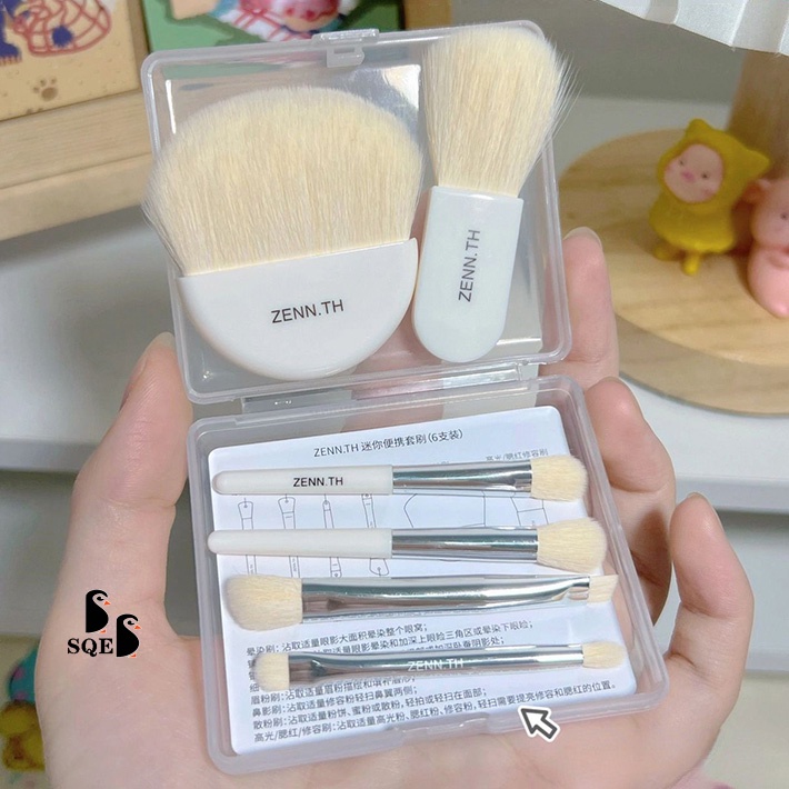 Bộ Cọ Trang Điểm Mini ZENN.TH Dùng Đánh Phấn Mắt / Kem Nền / Phấn Che Khuyết Điểm Toàn Diện Thoải Mái Khi Đi Du Lịch